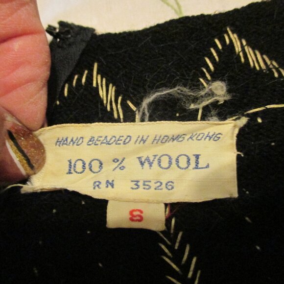 Shirt - Vintage Hand Beaded in Hong Kong  Women's Black Dressy Tank Top - Picture 6 of 13